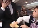 Stewardess forced Handjob in plane