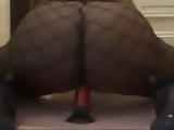 Ebony Chick In Fishnet Pantyhose