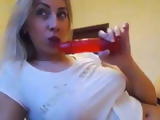 Big Tits Blonde Anal Masturbating On A Webcam