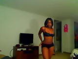 Beautiful black babe dancing and teasing