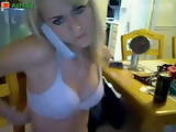 Talking With A Boyfriend On The Phone While Masturbating on Webcam