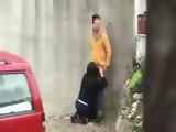 Guy Catches With The Camera Two Teenagers Fucking In The Backyard Of His Building