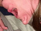 Wife swallowing showing Cum in Mouth
