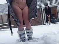 british babe naked in snow