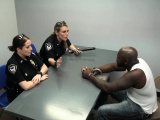 White MILF cops interrogating black big dicked suspect