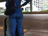 Big booty chick waiting for Uber at FLL Airport 