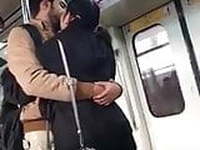 Couple romancing in delhi metro