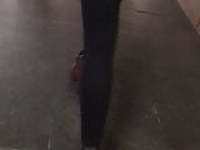 Hidden public teen ass with long legs