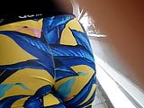 Big booty latina in colorful yoga pants