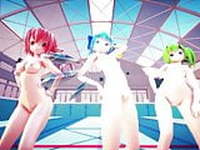Anime Girls Swimming Pool Dance