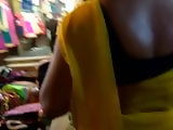 sweaty fleshy back of indian desi bhabhi in market