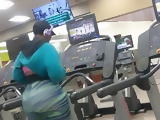 Big Ass In Green Leggings on Treadmill