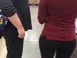 Teen ass in black leggings
