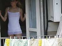 Teen neighbor in sheer lingerie