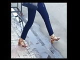 beautiful high heel feet spy in street 