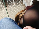 She pressed her opaque pantyhose legs against me in train