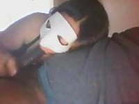 Omegle American masked blowjob 