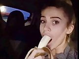 Irish teen deep throating banana 