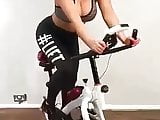 Hot girl riding a bike, with a surpries!
