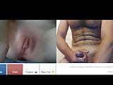 Videochat 127 Girl fingering big labia looking at my dick